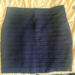 Express Black Ribbed Mini Skirt